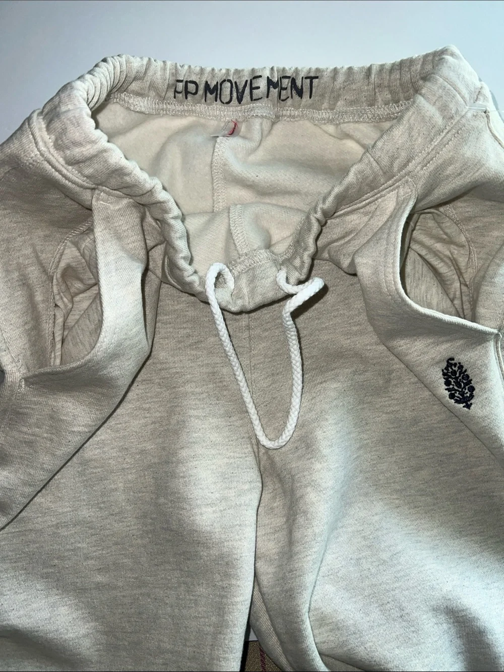 FP Movement by Free People Cream Drawstring Athletic Shorts